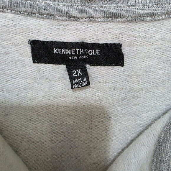 Kenneth Cole Men’s Zip Up Hoodie 2X Gray Full Zip Sweatshirt NWT Casual - Picture 2 of 11